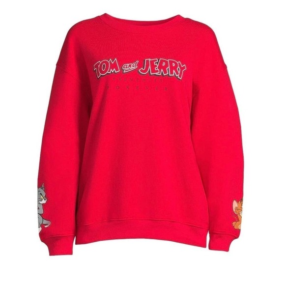 Tom & Jerry Juniors' Frenemies Forever Graphic Print Sweatshirt - Picture 1 of 5